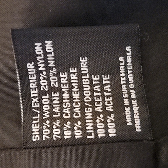 DKNY Wool and Cashmere Blend Coat Size 4P Black - Picture 7 of 7